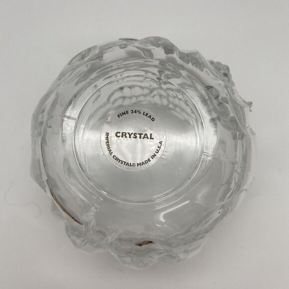 IMPERIAL CRYSTAL Fine 24% Lead  Flower Bouquet/Heavy  Candy Dish Bowl - Picture 8 of 9